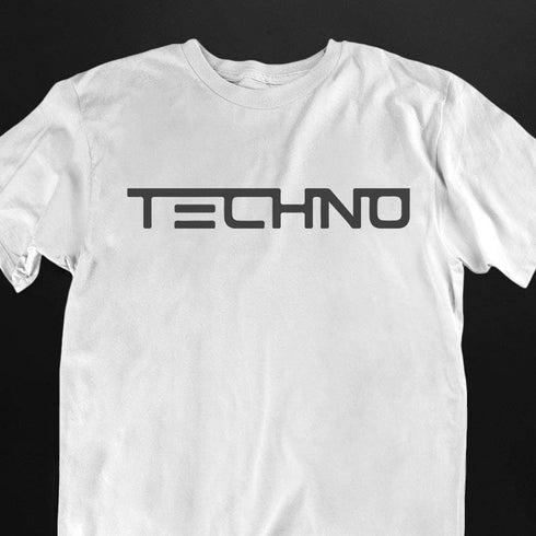 Techno T-Shirt in weiß von Technostoff