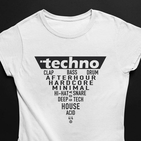weißes Techno Triangle Club T-Shirt für Frauen