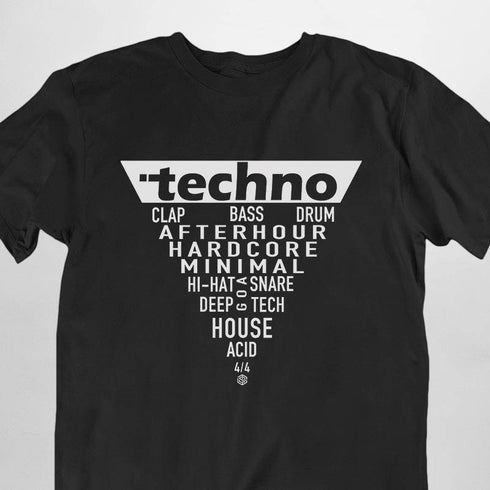 Techno Festival T-Shirt für Männer in schwarz