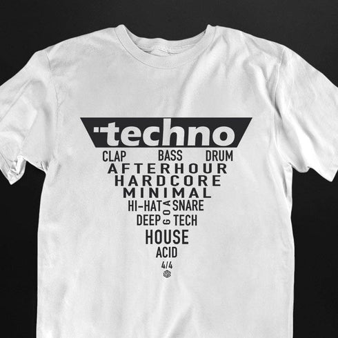 Techno Triangle T-Shirt von Technostoff in weiß für Männer