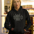 Frau mit Techno Wave Rave Hoodie