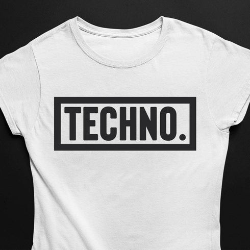 Technostoff Techno Dot T-Shirt in weiß für Frauen Festival und Afterhour