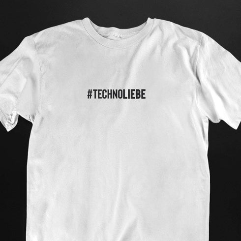#technoliebe T-Shirt in weiß für Rave und Festival