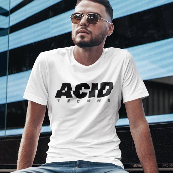 Technostoff Acid Techno T-Shirt in weiß