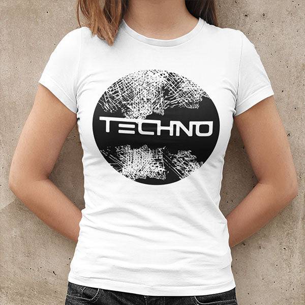 White Techno Circle T-Shirt for girls