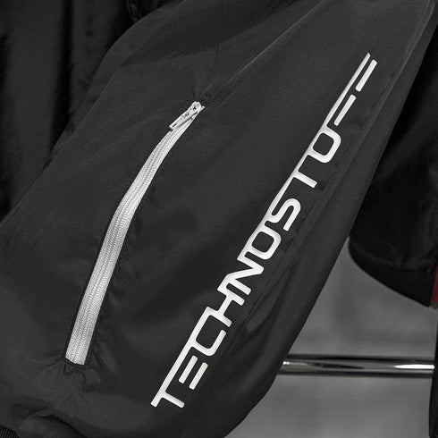 Techno Festival Windrunner in schwarz und weiß Seitenaufdruck