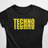 Yellow Techno Festival Raver T-Shirt für Frauen in schwarz
