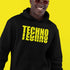 Yellow Techno Premium Rave Hoodie in schwarz für Männer