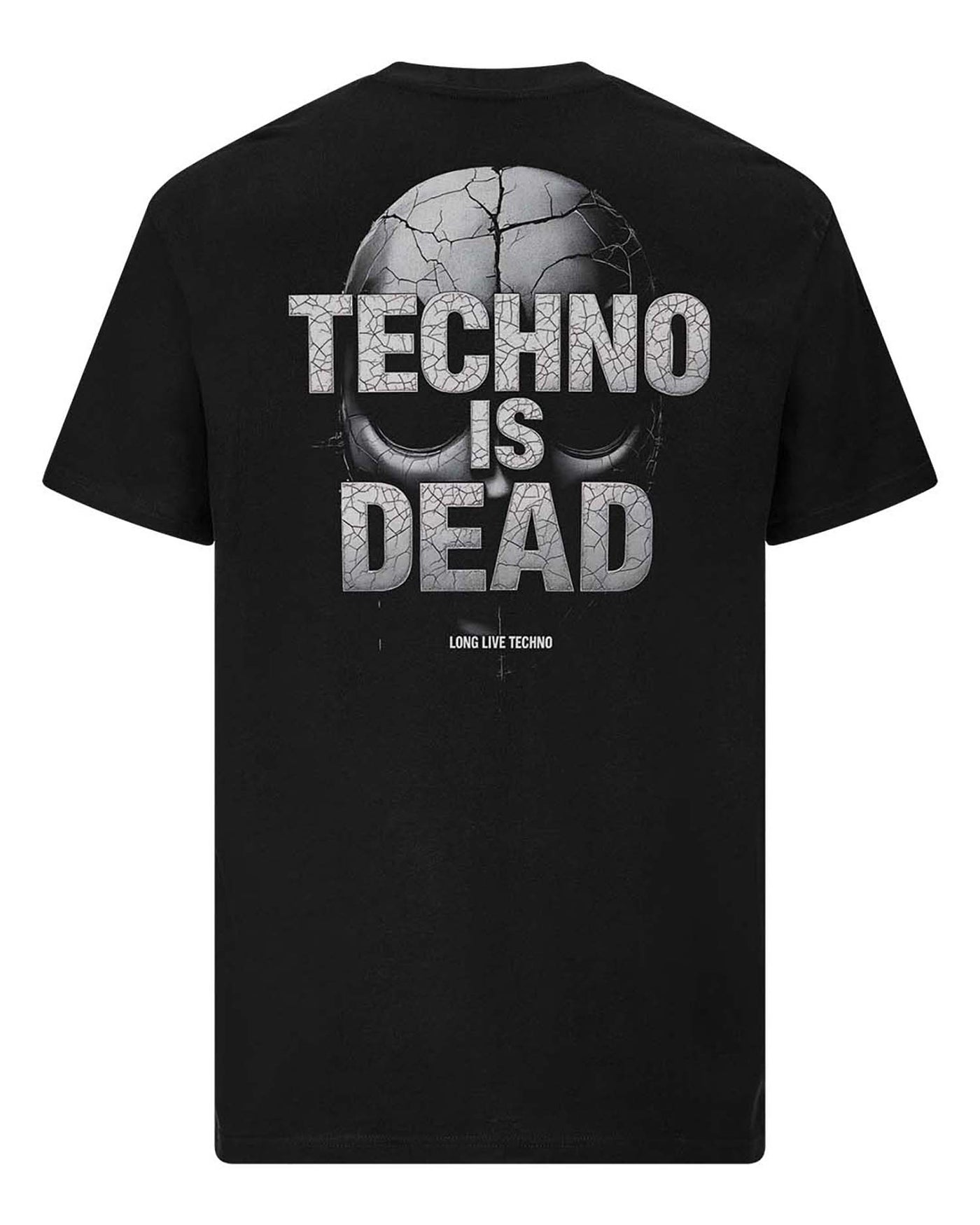 Techno is Dead Mask - Long Live Techno T-Shirt (unisex, zwart)
