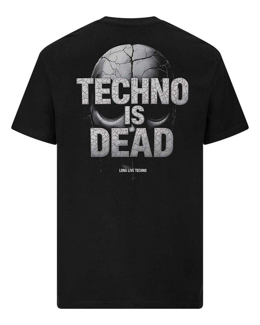 Techno is Dead Mask - Long Live Techno T-shirt (unisex, black) – black – Technostoff streetwear