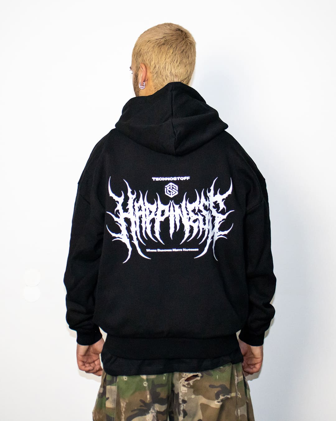 Happiness Ultra Heavy Hoodie (unisex, black)