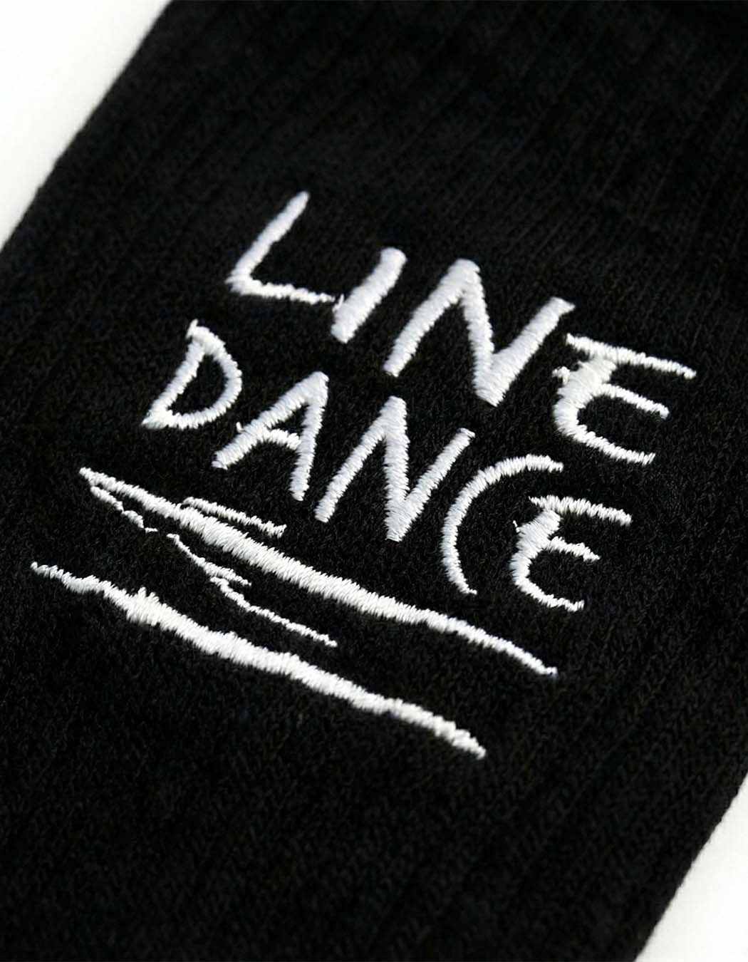 Line Dance embroidered Socks (black/white)