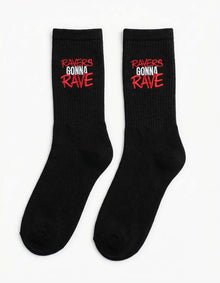 Ravers Gonna Rave Calzini ricamati (black/white)