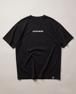 Technostoff DARKNESS T-shirt with white embroidery – flatlay front