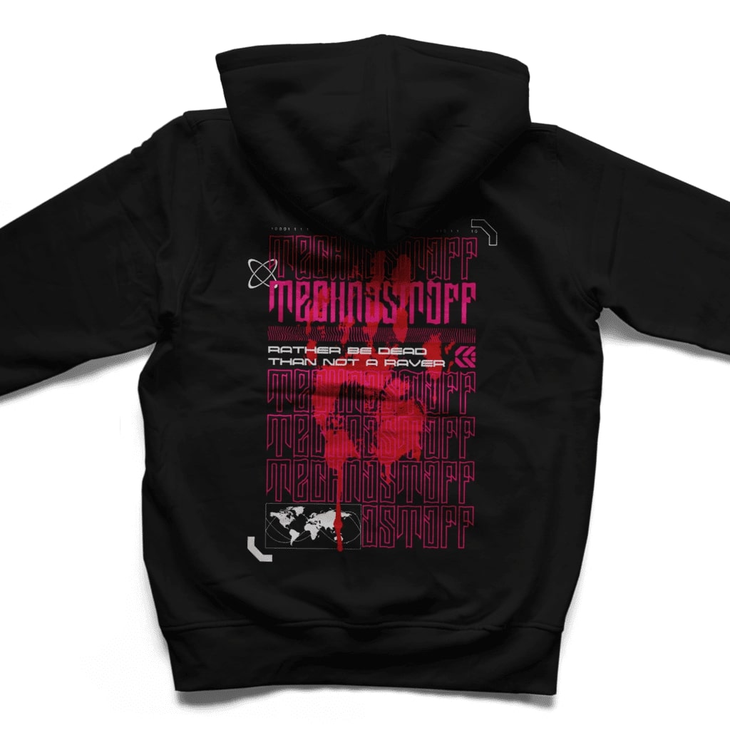 Bloody Hand Zip Hoodie (czarny, unisex)