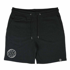 Technostoff Summer Globe Collection shorts in black from the front