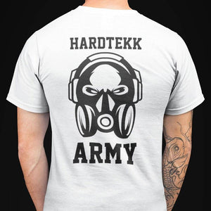 Schwarzes Technostoff Hardtekk Army T-Shirt, Frontansicht