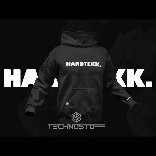 Black Technostoff Hardtekk Block hoodie, front view
