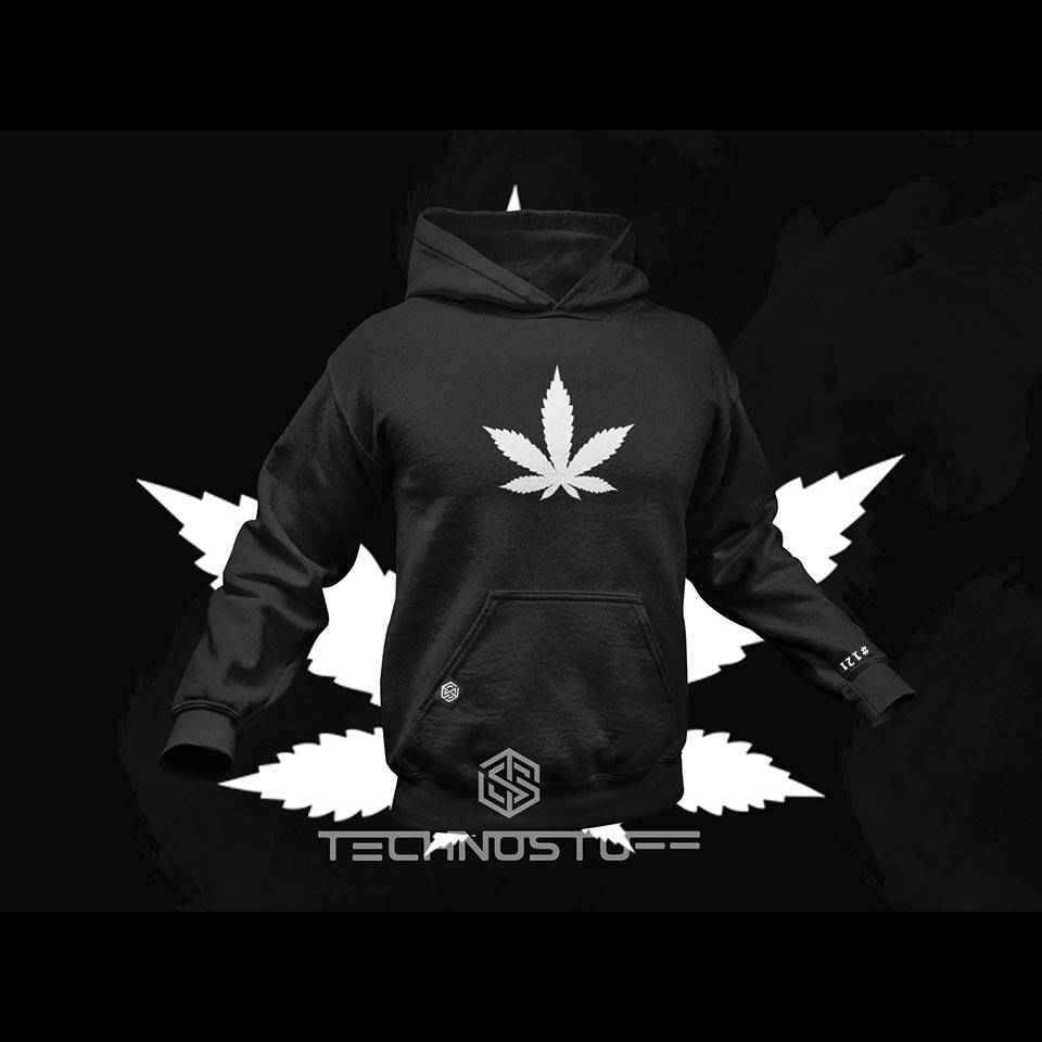 Hemp Leaf Premium Hoodie (black)
