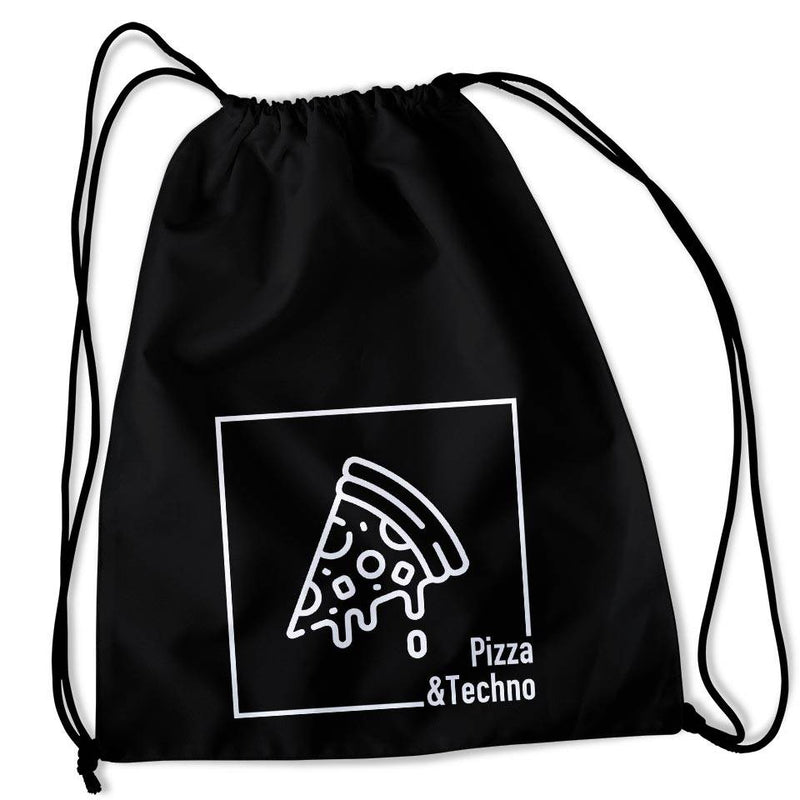 Pizza & Techno Gym Bag (black) | TECHNOSTOFF