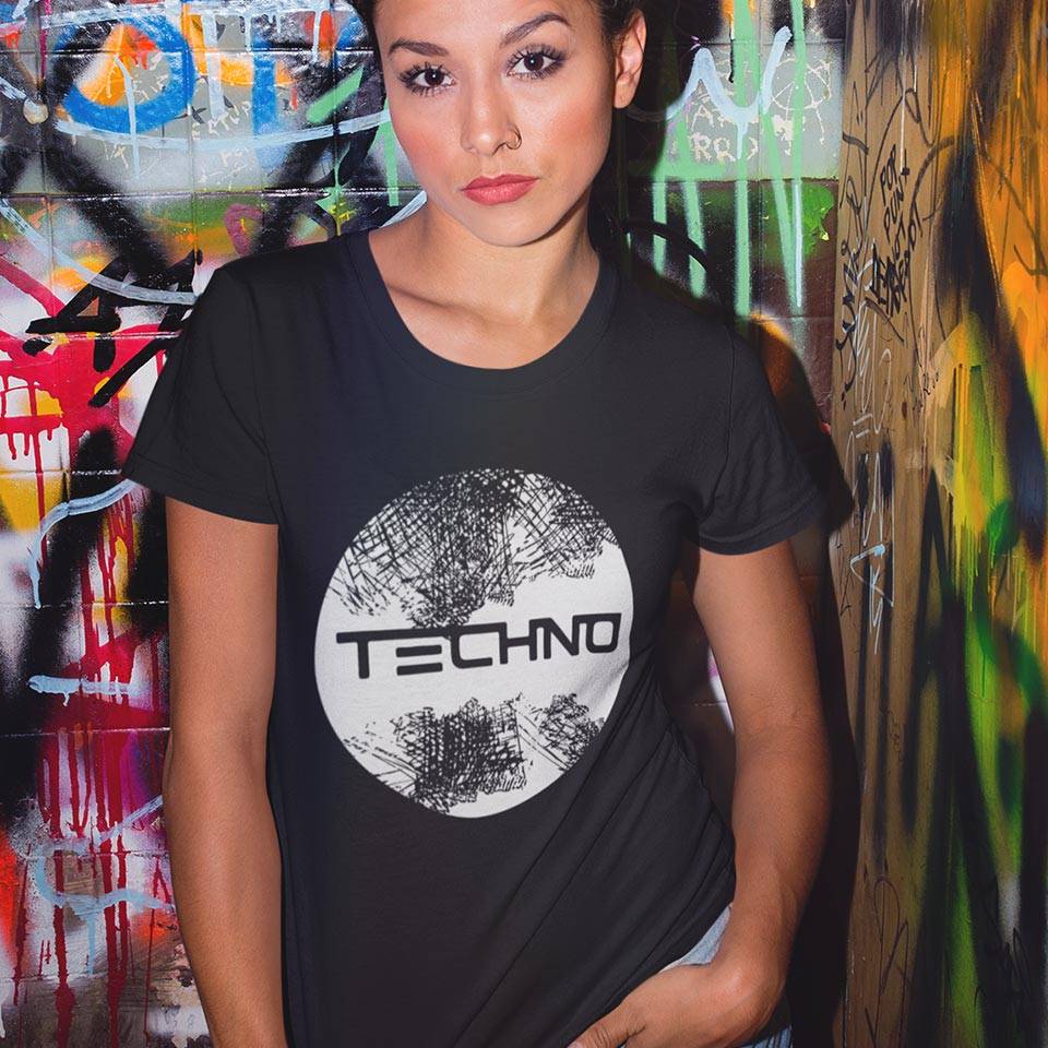 Techno Circle T-Shirt (black or weiß / Women) | TECHNOSTOFF