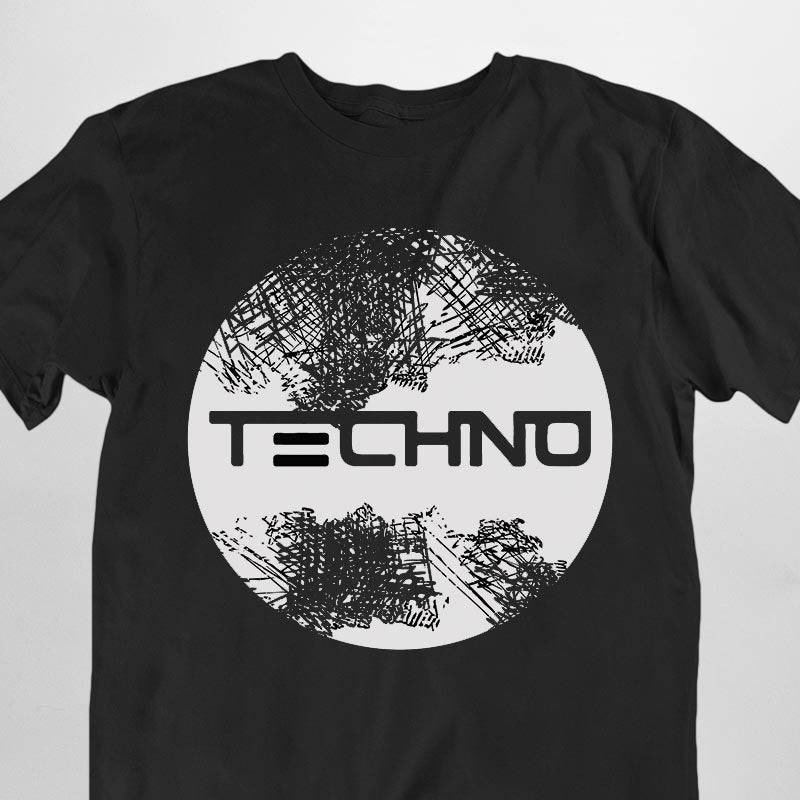 Techno Circle T-Shirt (noir ou weiß / unisex) | TECHNOSTOFF