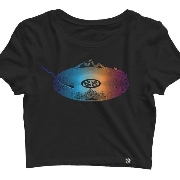 Techno Scratch Crop Top (nero)