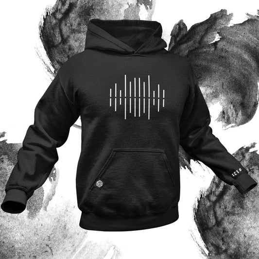 Cosy black Technostoff hoodie 'Techno Wave Premium Hoodie' – perfect for cool nights at the rave.