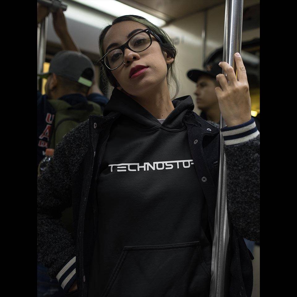 Technostoff Classic Premium Hoodie (noir, femmes et unisex)