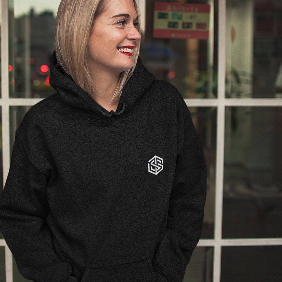 Technostoff Crew Premium Hoodie (noir, femmes et unisex)