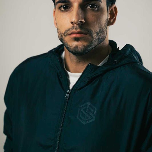 Technostoff Classic Black On Black windrunner unisex – Technostoff streetwear