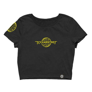 Crop top Worldwide (czarny) – Technostoff streetwear