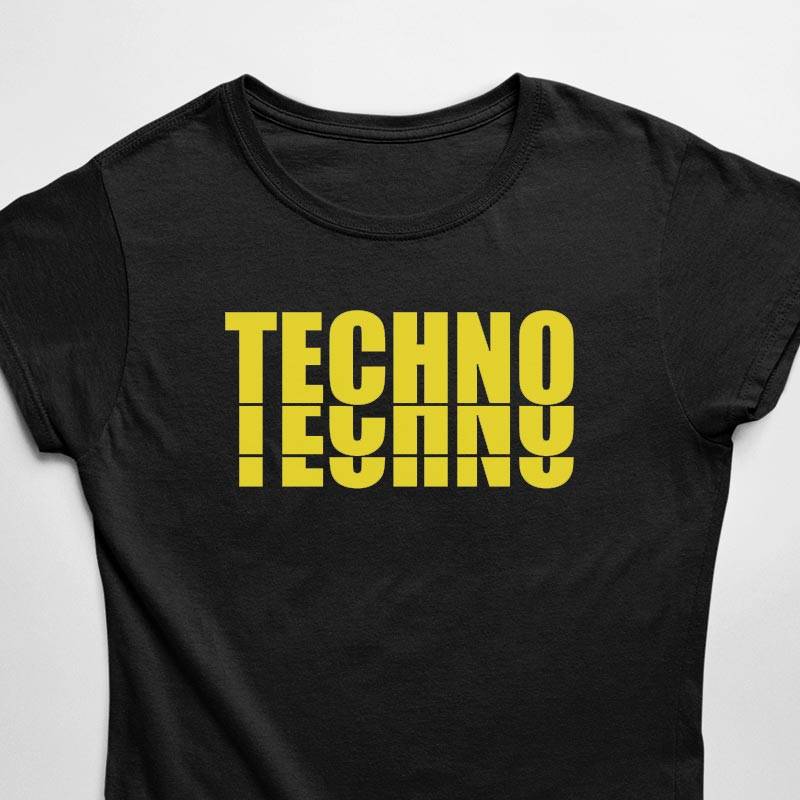 Yellow Techno T-Shirt (nero / donna)
